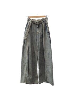 Loewe Belted Jeans Denim Pants Polyester Wash Style Blue 32